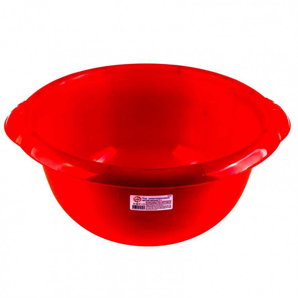 Таз пластмассовый круглый 9 л, красный, Россия Elfe Архив товарных позиций фото, изображение