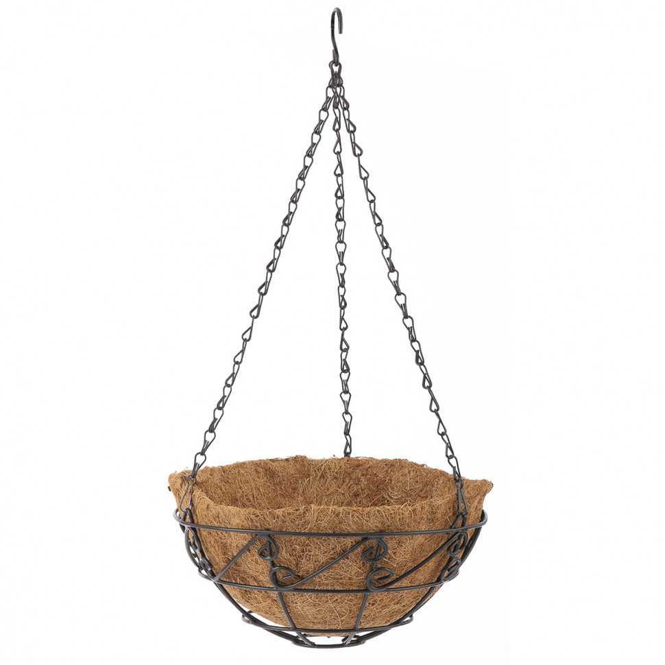 Подвесное кашпо с орнаментом, 25 см, с кокосовой корзиной Palisad Кашпо фото, изображение